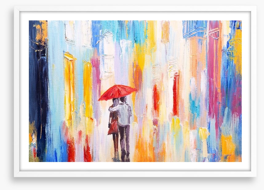 Couple in the rain