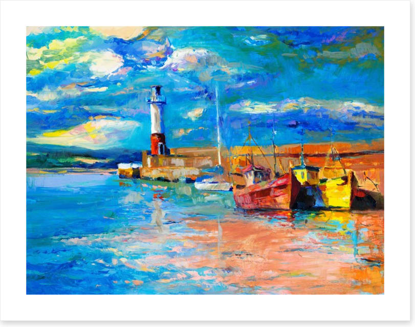 Lighthouse and boats