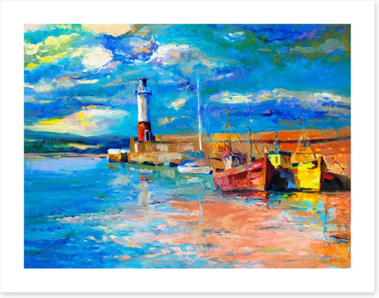 Lighthouse and boats