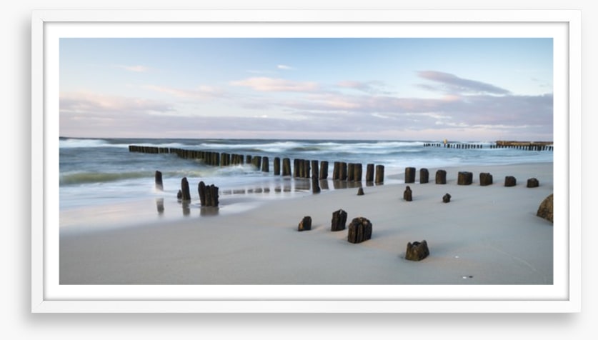 Breakwaters on the beach