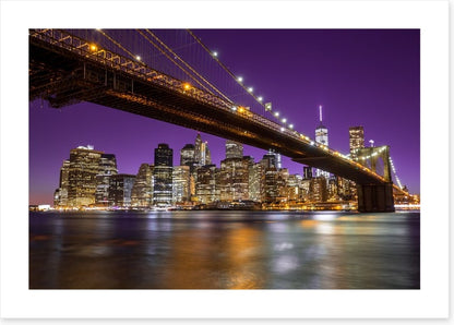 Manhattan under a purple sky