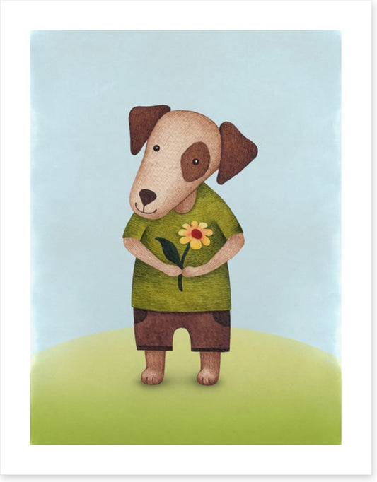 Yellow flower puppy