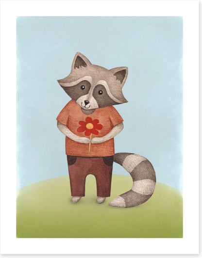 Red flower raccoon
