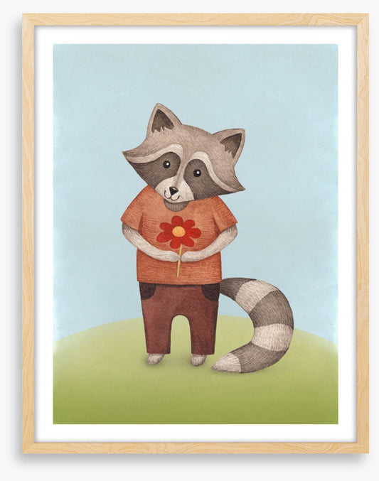 Red flower raccoon