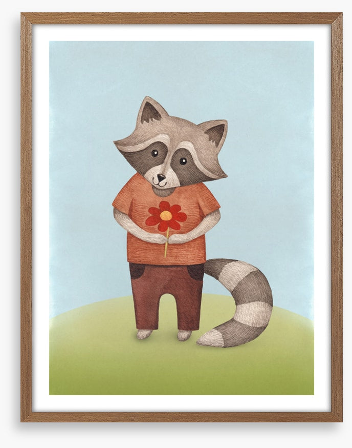 Red flower raccoon