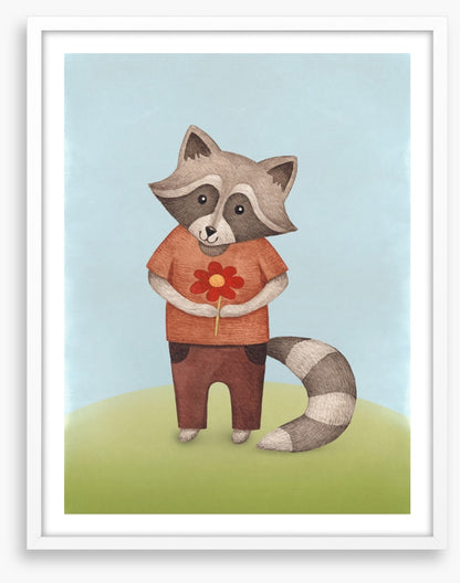 Red flower raccoon