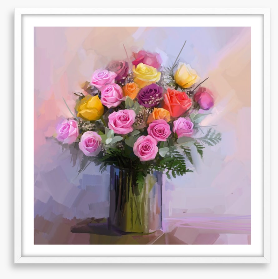 Roses and ferns