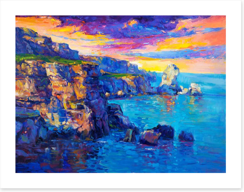 Sunset over the cliffs