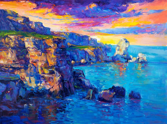 Sunset over the cliffs