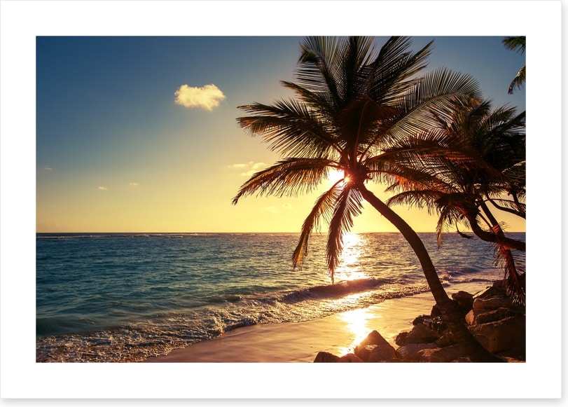 Tropical island sunset