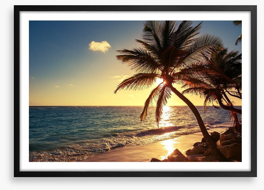 Tropical island sunset