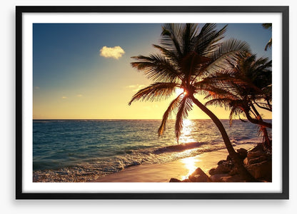 Tropical island sunset