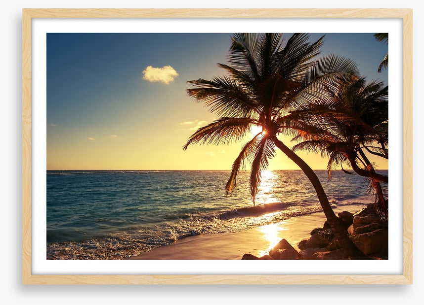 Tropical island sunset