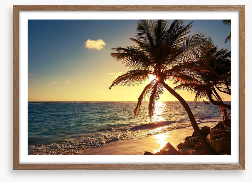 Tropical island sunset