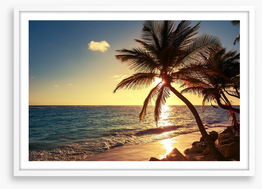 Tropical island sunset
