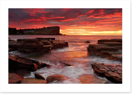 Blazing sunrise from Avalon Beach