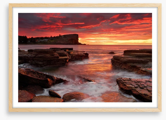 Blazing sunrise from Avalon Beach