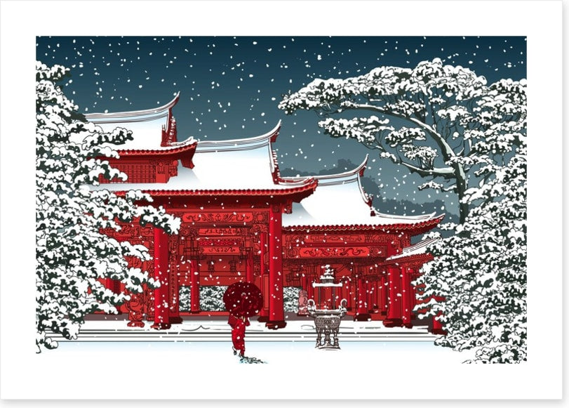 Temple in the snow