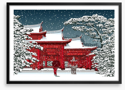 Temple in the snow