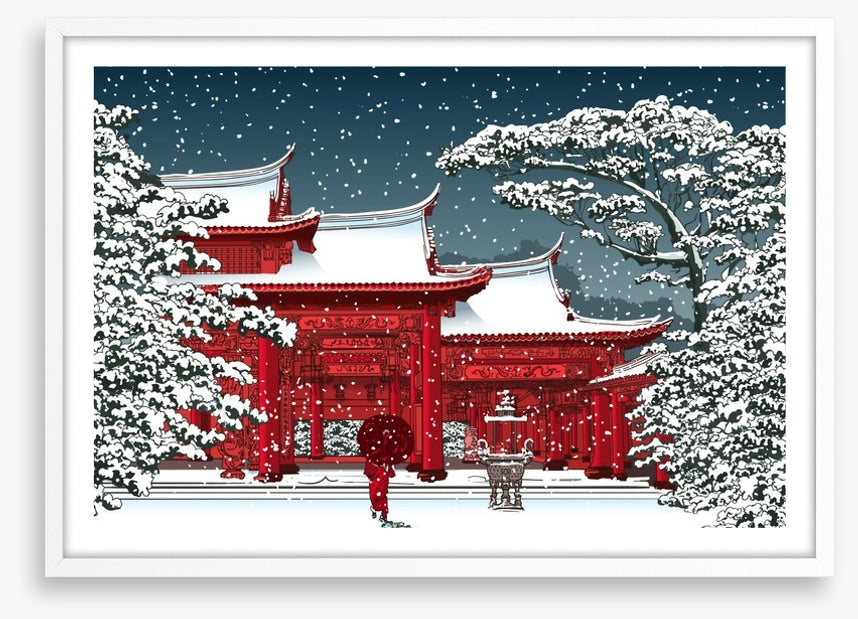 Temple in the snow
