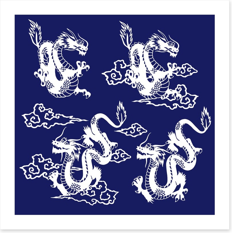 Four dragons blue