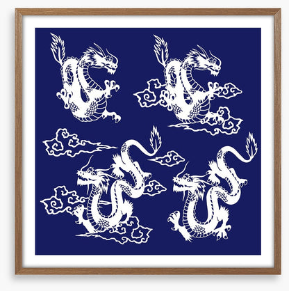 Four dragons blue