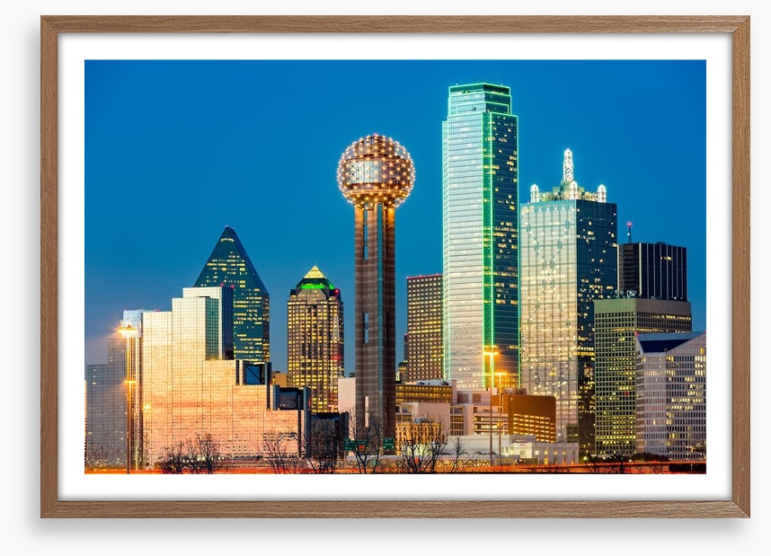 Dallas dusk skyline