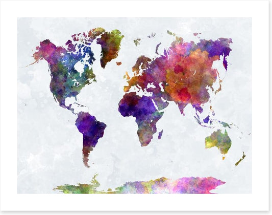 Watercolour splash map