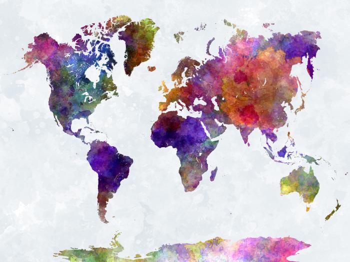 Watercolour splash map