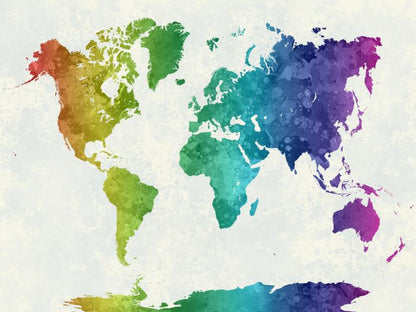 Rainbow world map