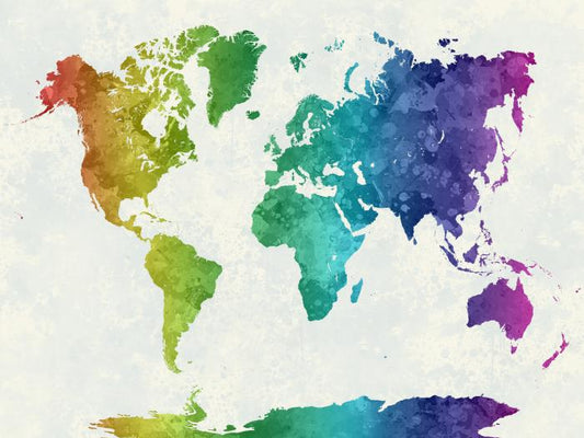 Rainbow world map