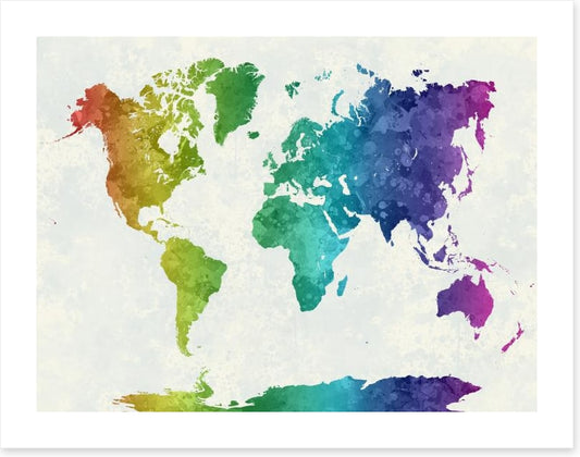 Rainbow world map