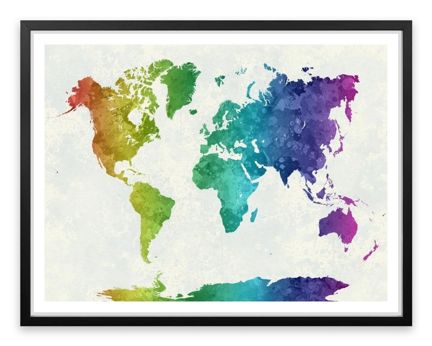 Rainbow world map