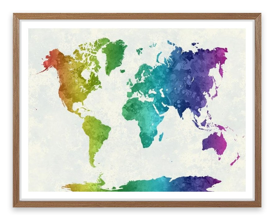 Rainbow world map