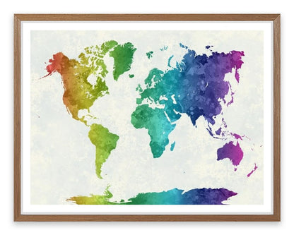 Rainbow world map