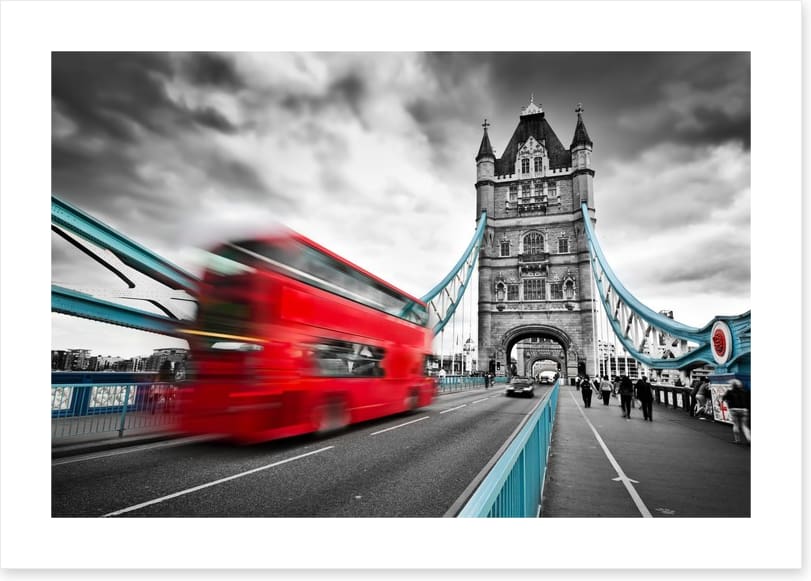 London bus in motion