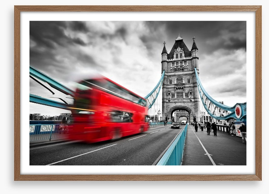 London bus in motion