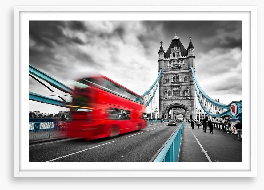 London bus in motion