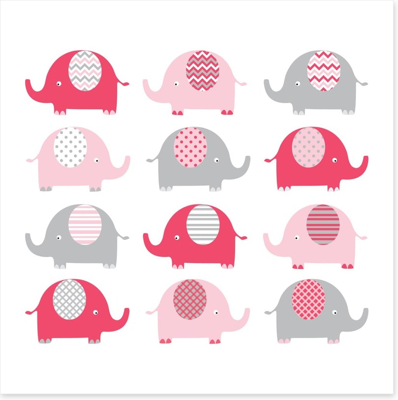 Baby pink elephants