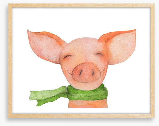 Pig in a scarf