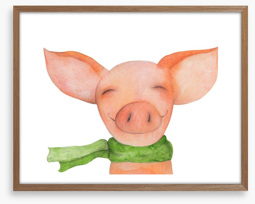 Pig in a scarf