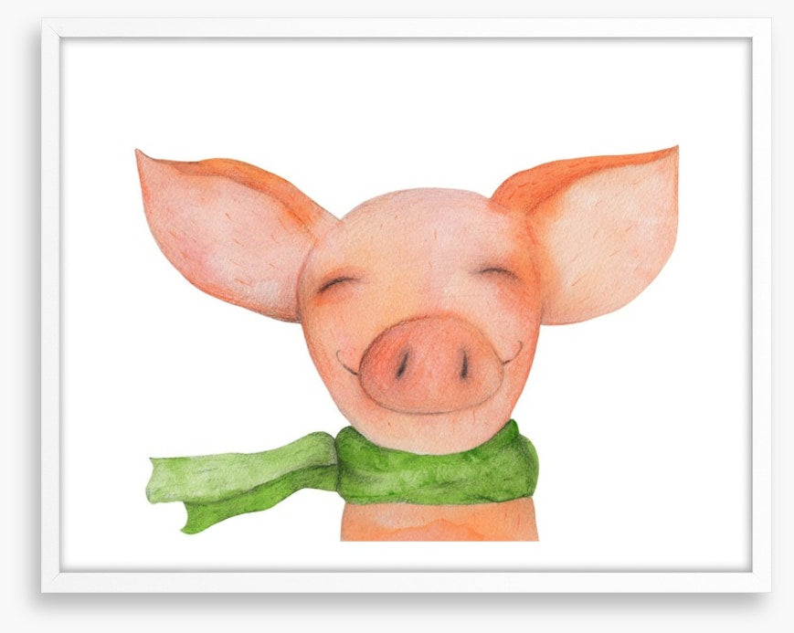 Pig in a scarf