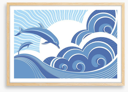 Dolphins jumping
