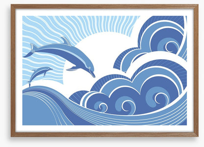 Dolphins jumping