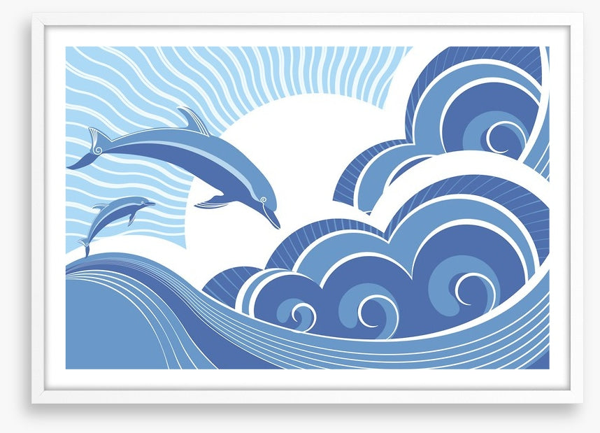 Dolphins jumping