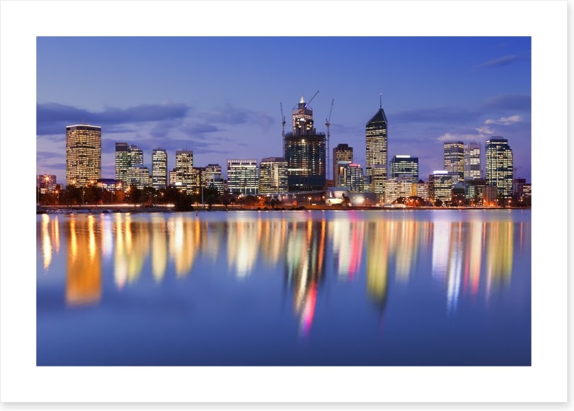 Perth skyline reflections