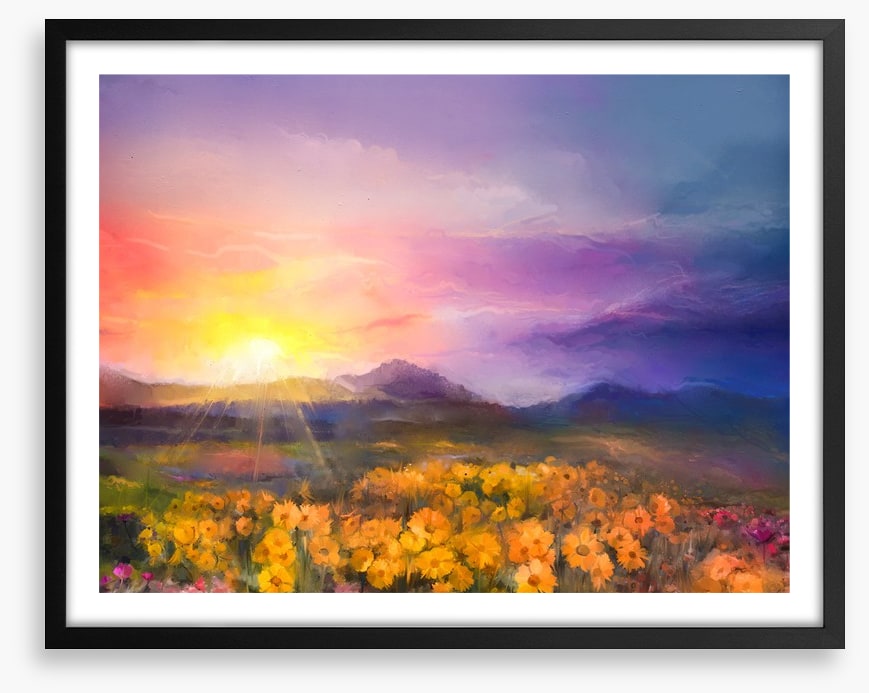 Golden daisy sunset