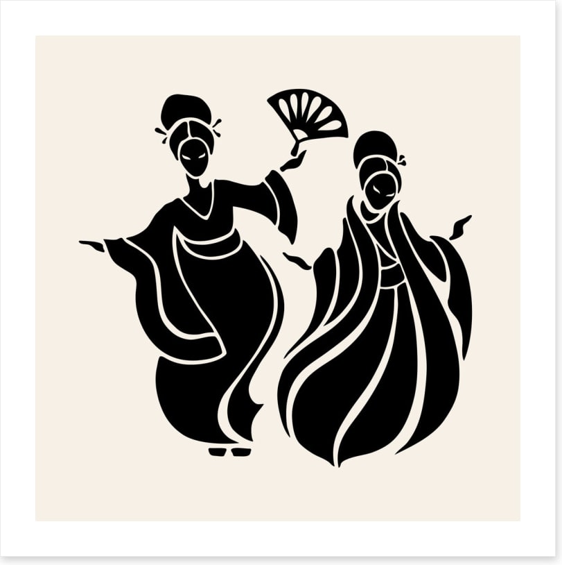 Fan dance pair