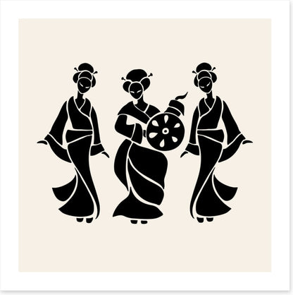 Fan dance trio