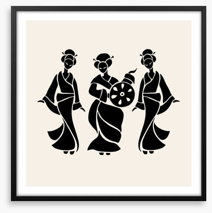 Fan dance trio